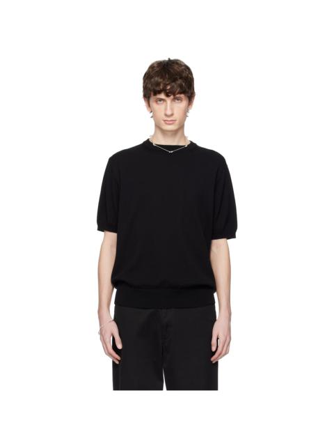 TAKAHIROMIYASHITA TheSoloist. Black Regular Fit Crew Neck Short Sleeve Sweater
