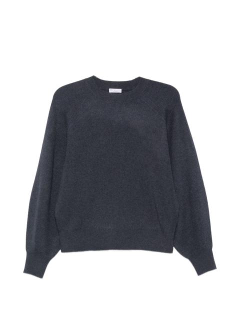 Brunello Cucinelli ribbed-knit raglan-sleeve sweater