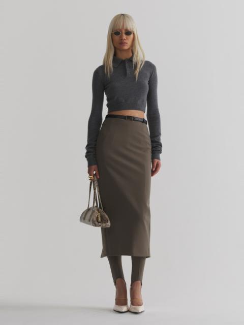 MUGLER taupe pencil skirt