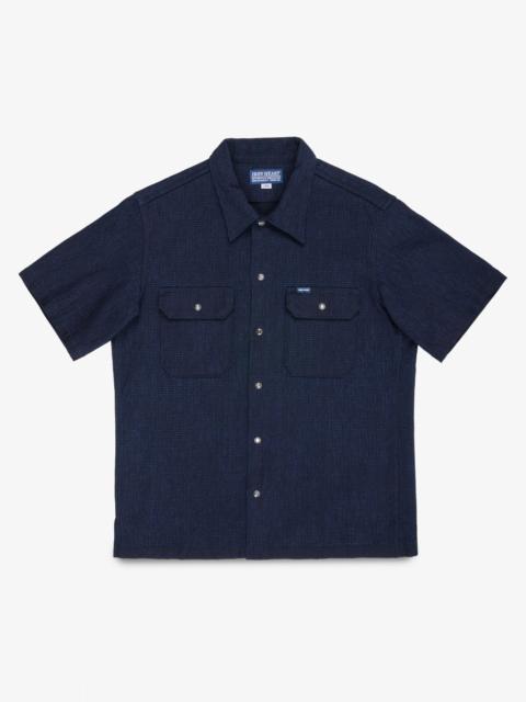 Iron Heart IHSH-445-IND 10OZ DOBBY CLOTH SHORT SLEEVE MECHANIC SHIRT - INDIGO