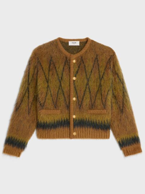 CELINE cardigan jacket in brushed argyle mohair