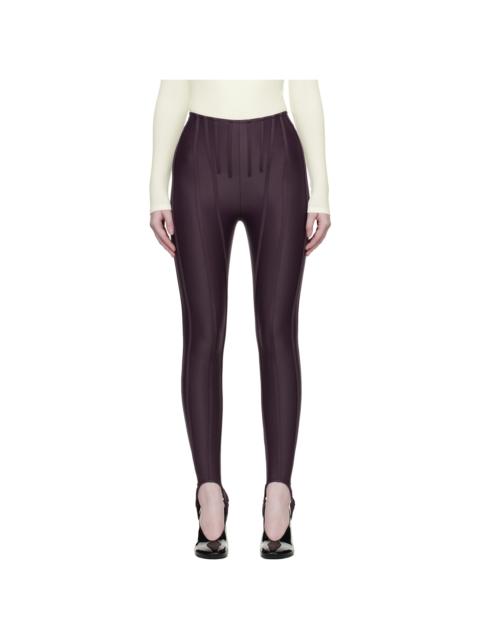 MUGLER Burgundy Corseted Leggings