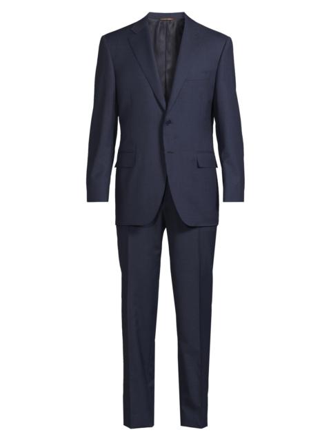 Canali Men's Microcheck Classic-Fit Wool Suit - Dark Blue