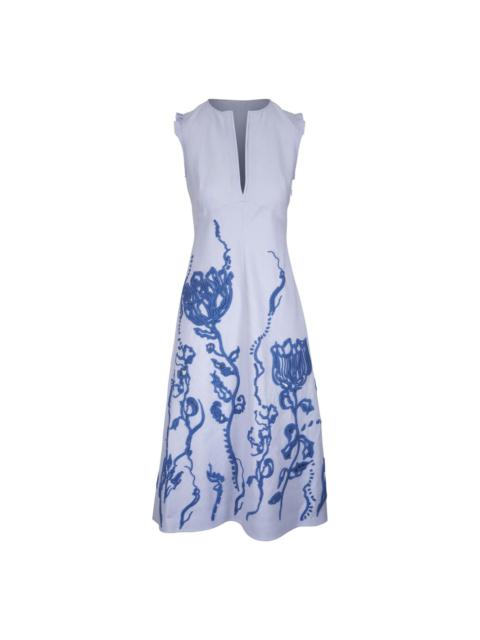 DOROTHEE SCHUMACHER floral-embroidered midi dress