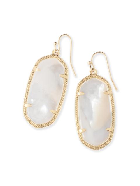 KENDRA SCOTT Elle Gold Drop Earrings in Ivory Mother-of-Pearl