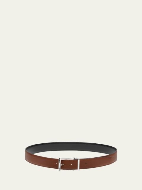 FERRAGAMO Men's Reversible Hammered Leather Belt