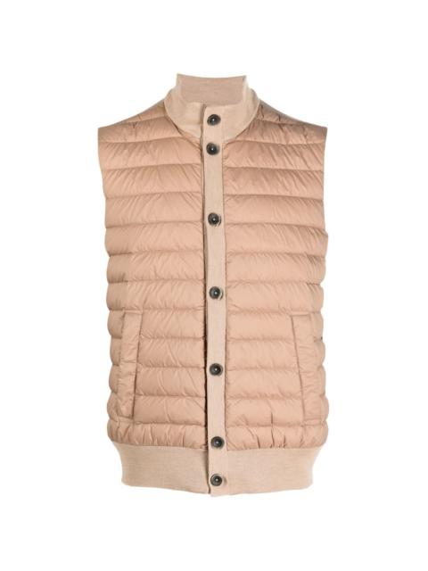 ribbed knit padded vest