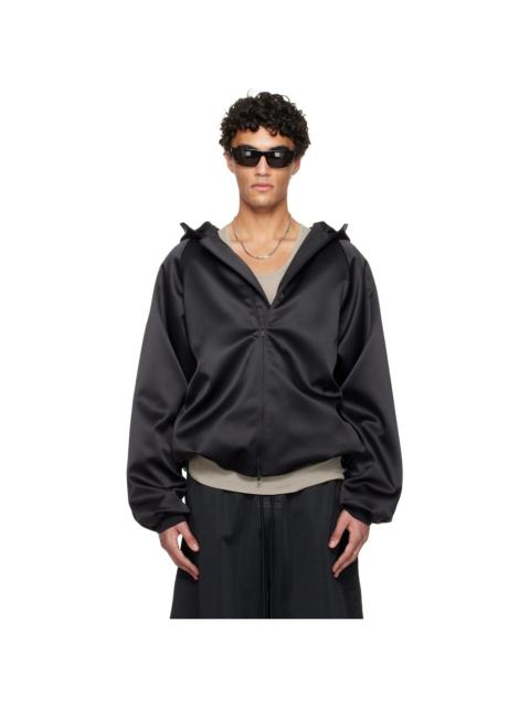 Black Holiday Hooded Bomber Jacket