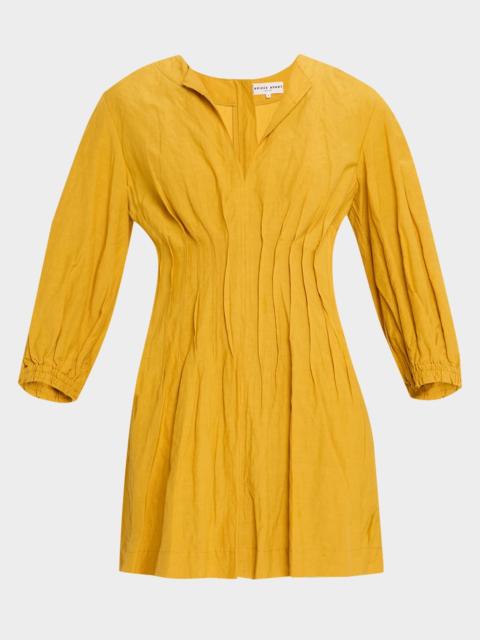 APIECE APART Rocca Pintuck A-Line Mini Dress