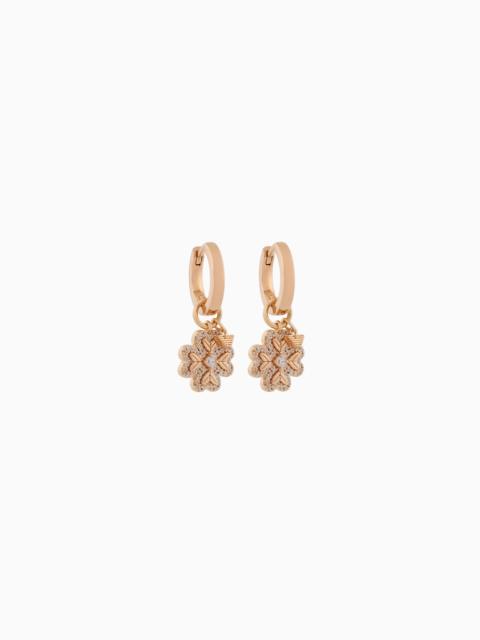 EMPORIO ARMANI ROSE GOLD-TONE STERLING SILVER HOOP EARRINGS