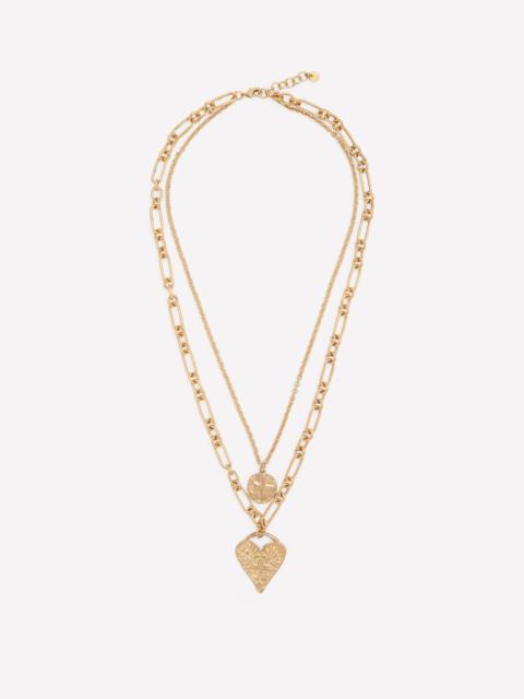 BODEN Heart Stamp Layer Necklace-Gold Colour