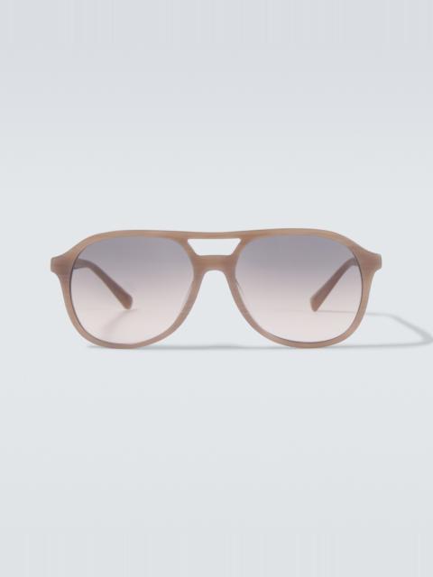 Brunello Cucinelli Logo aviator sunglasses