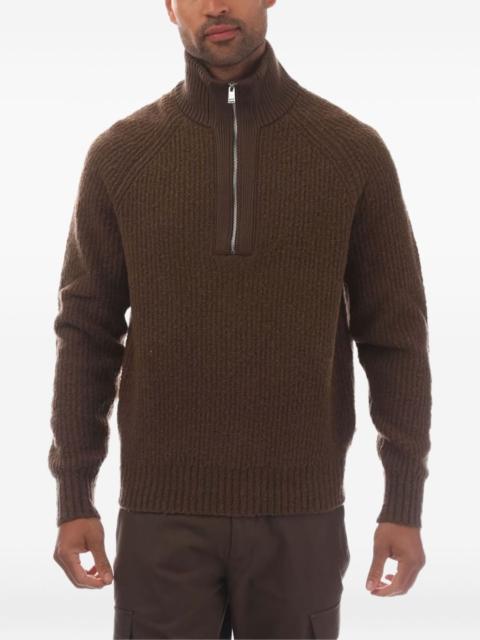 BOSS high-neck half-zip sweater