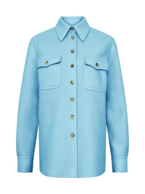 GABRIELA HEARST John Austin Shirt in Light Blue Cashmere Felt