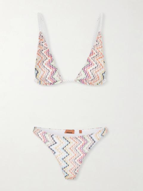 Missoni Mare Striped Metallic Triangle Bikini