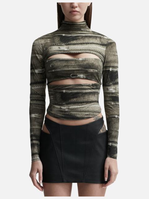 MISBHV ELENA ZIPPER TURTLENECK LONG SLEEVE TOP