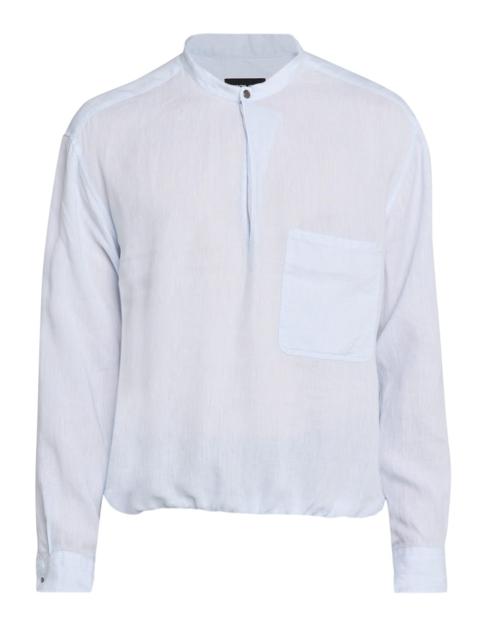 GIORGIO ARMANI Men's Linen Nehru-Collar Sport Shirt