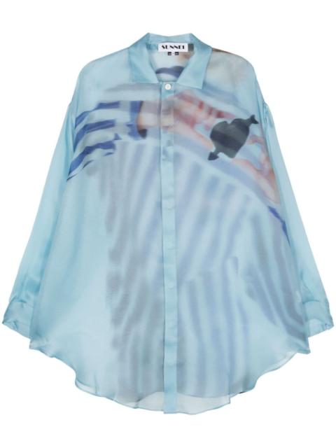 SUNNEI 'CUORE DI PIETRA' MEGA OVER SHIRT / azure