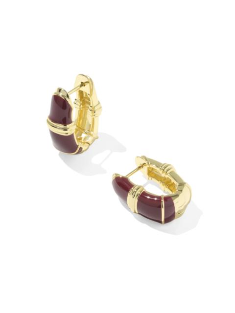 KENDRA SCOTT Courtney Gold Enamel Huggie Earrings
