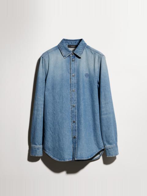GUCCI Cotton denim shirt with embroidery