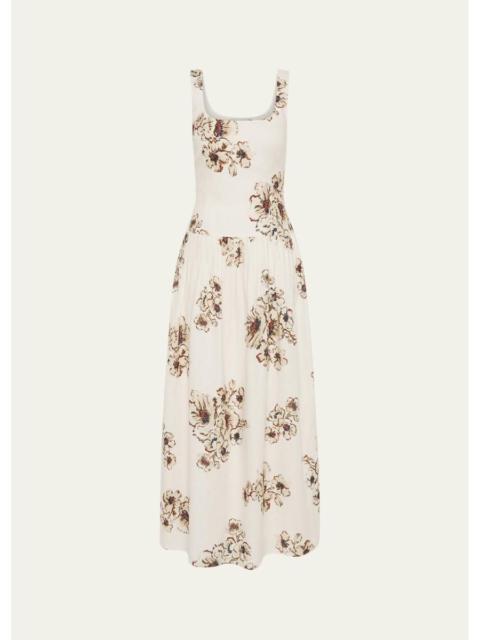 SIR. Freja Floral Linen Midi Dress