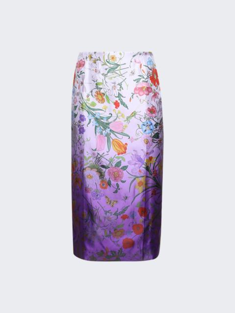 GUCCI Flora Midi Skirt Lilac And Purple
