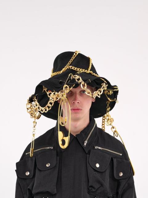 KIDILL Safety Pin Chain Embellished Hat