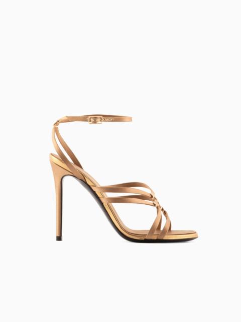 GIORGIO ARMANI Braided satin heeled sandals