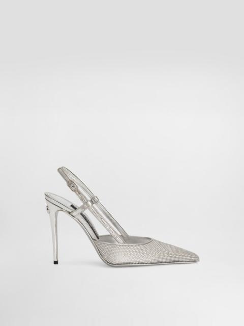 Dolce & Gabbana Satin slingbacks with fusible rhinestones