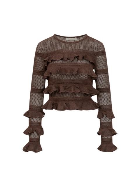 Zimmermann Chocolate Lace Frill Top