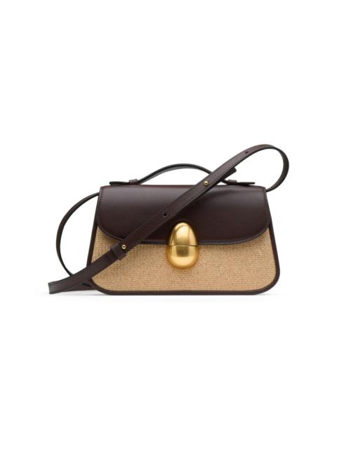 NEOUS Women's Phoenix 1.0 Raffia & Leather Top Handle Bag - Natural Dark Chocolate
