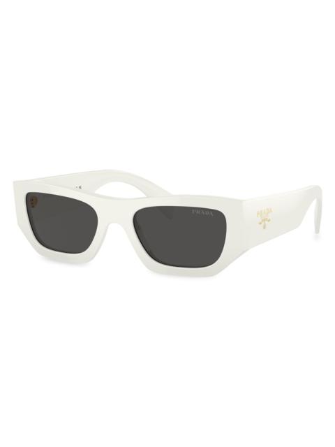 Prada Men's 0PR A01S 53MM Pillow Sunglasses - White Smoke