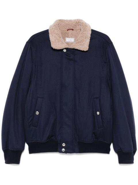 Brunello Cucinelli shearling-collar bomber jacket