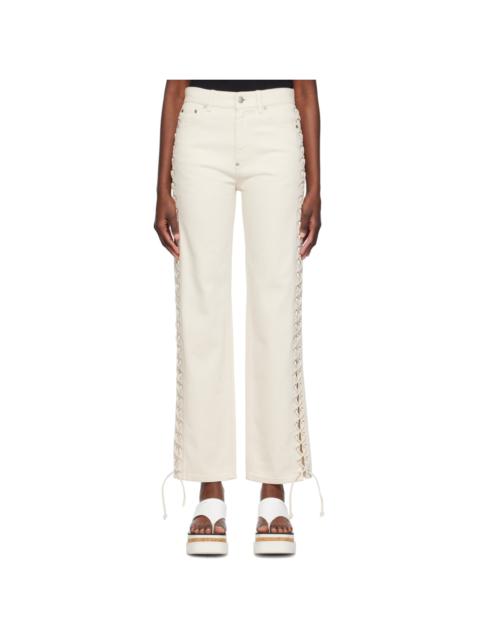 Stella McCartney Off-White Lace-Up Jeans