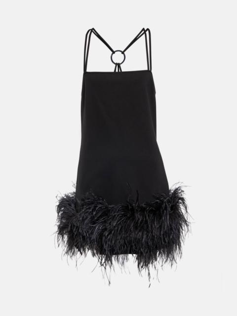 THE ATTICO Fujiko feather-trimmed minidress