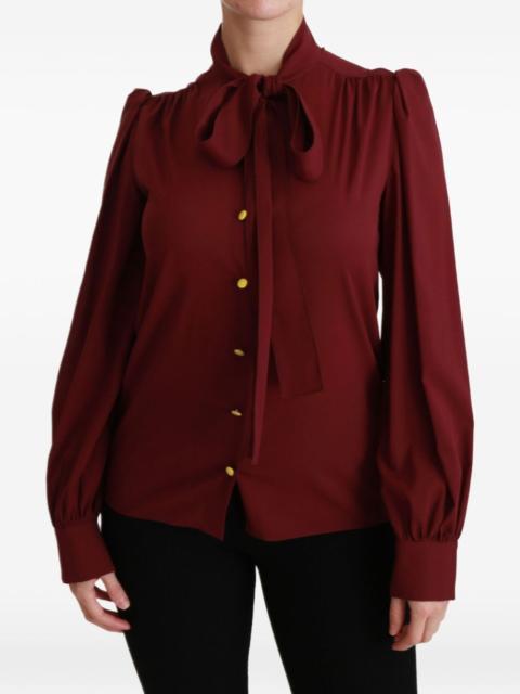 Dolce & Gabbana bow-tie puff-sleeve blouse