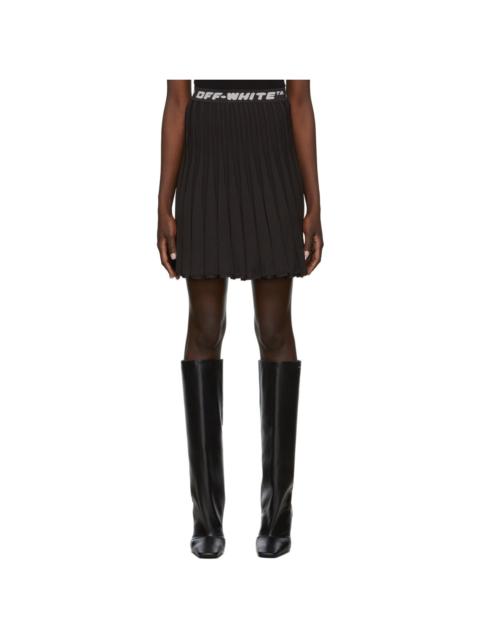 Off-White Black Logo Band Pleated Skirt