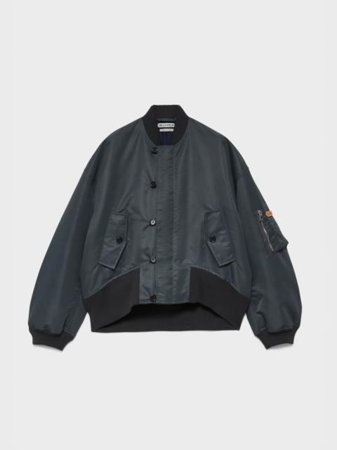 JW Anderson MENS OVERSIZED TIPPED HEM BOMBER JACKET IN DARK GREY