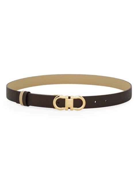 FERRAGAMO Women's Gancini Buckle Leather Belt - Stone
