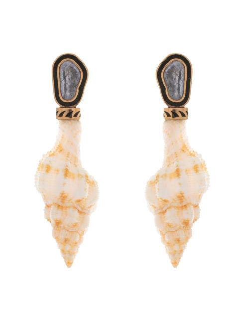 DEZSO Mitra Shell Polki Diamond Earrings