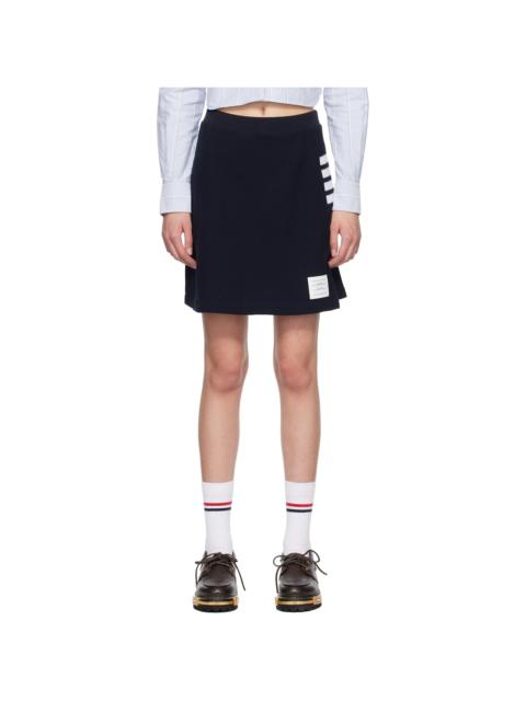 Navy Box Pleat Miniskirt