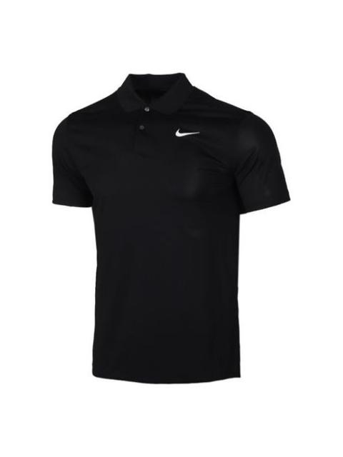 Nike Nike Logo Quick Dry Breathable Sports Short Sleeve Polo Shirt Black BV0355-010