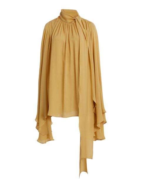 ELIE SAAB Flared Sleeve Silk Top yellow