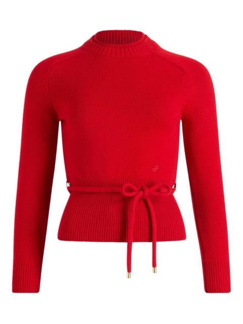 PATOU double collar belted sweater
