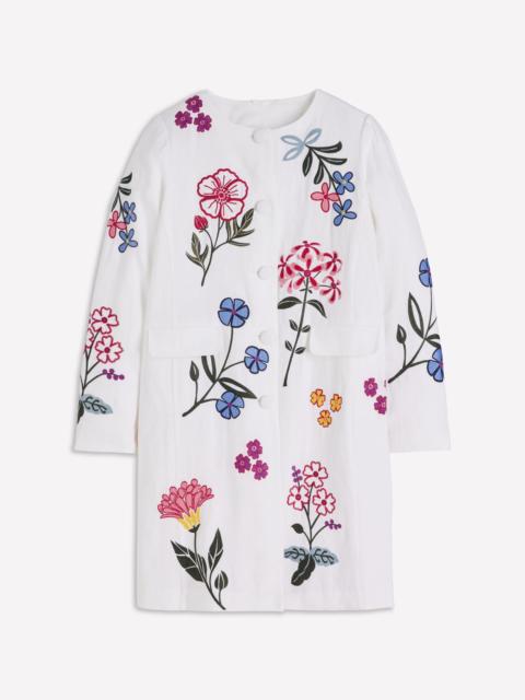 BODEN Embroidered Linen Coat-Ivory Embroidered