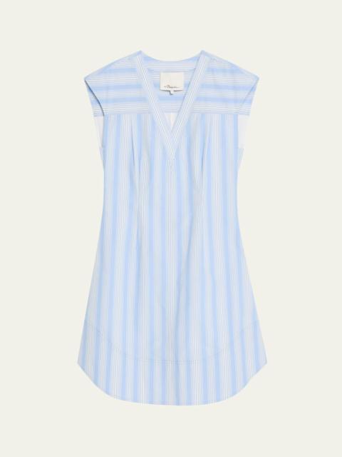 3.1 Phillip Lim Stripe Cap-Sleeve Shift Dress