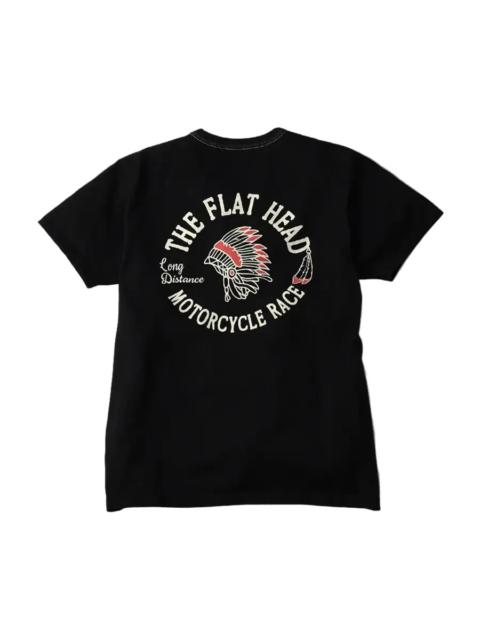 THE FLAT HEAD FN-THC-048 Three Needle Motorcycle Race Tee Black
