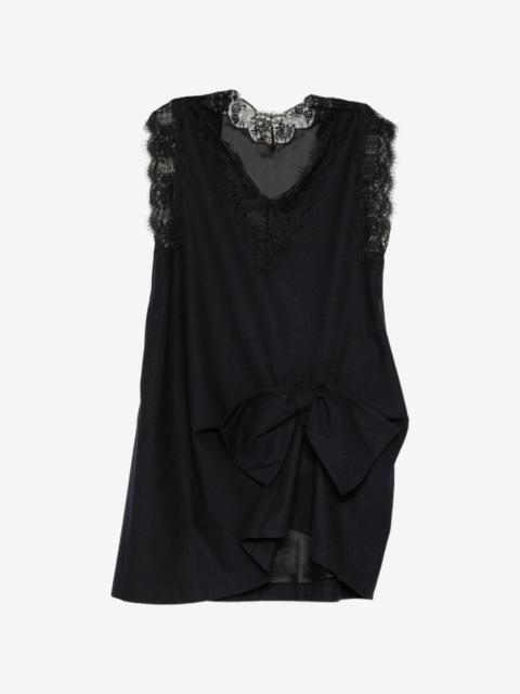 pushBUTTON lace-trim ribbon dress