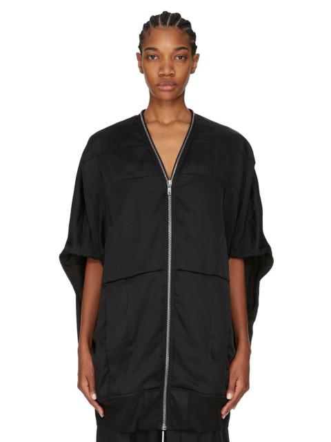 Rick Owens Black Hollywood Girdered Bubble Bomber Jacket