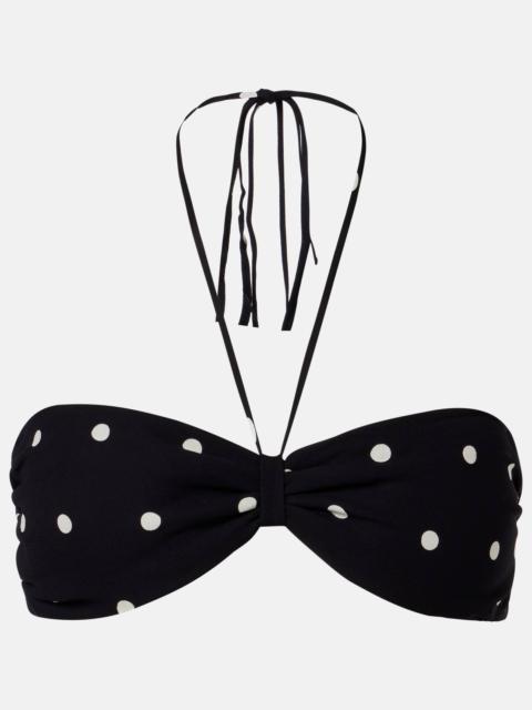 ADRIANA DEGREAS Polka-dot bandeau bikini top